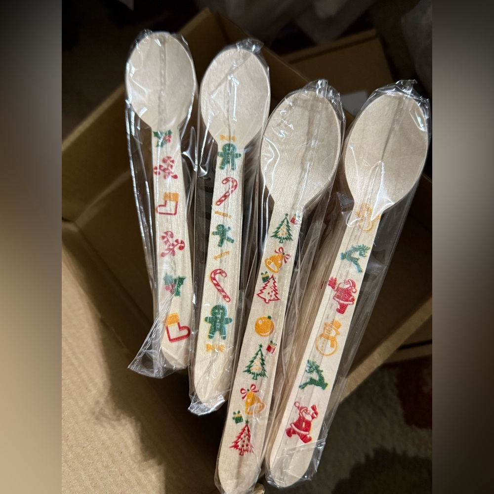 Wooden Christmas Spoons Set
